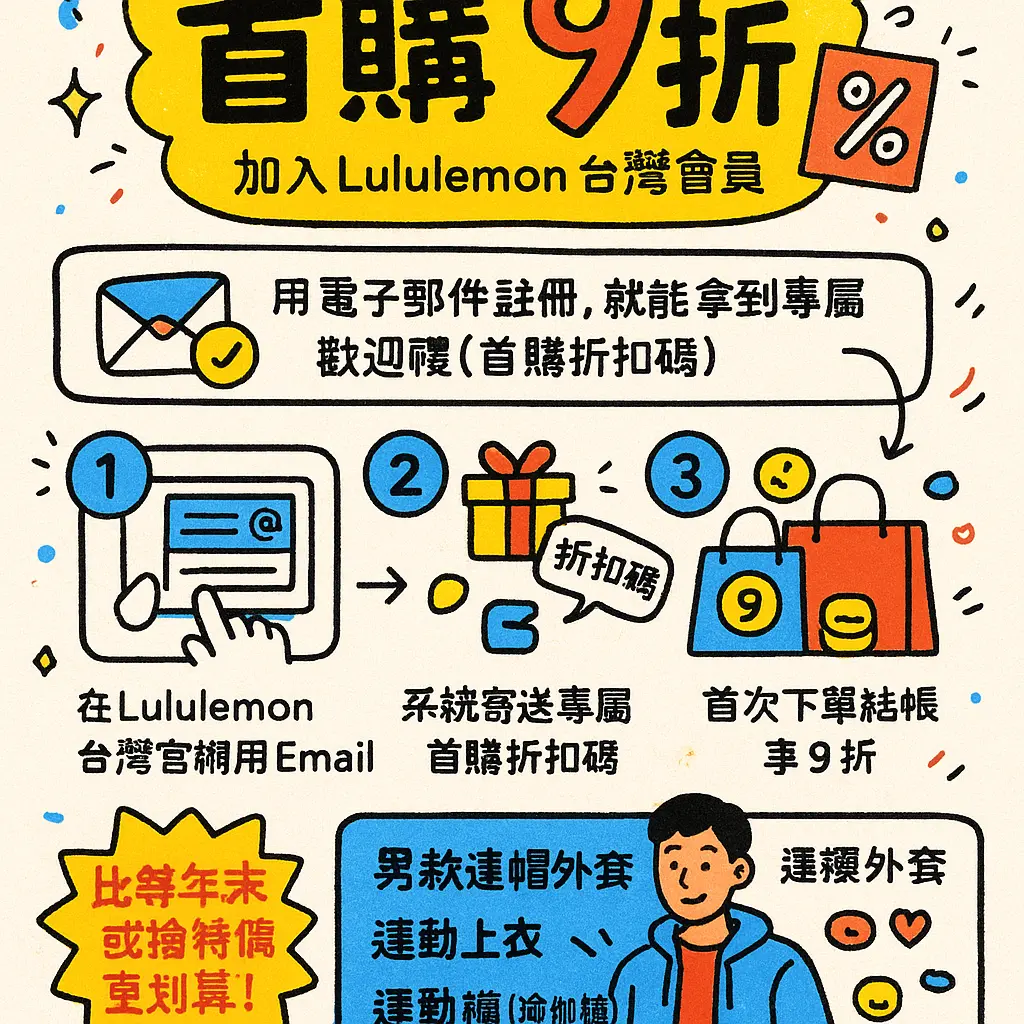 Lululemon 首 購 9 折 - 男裝