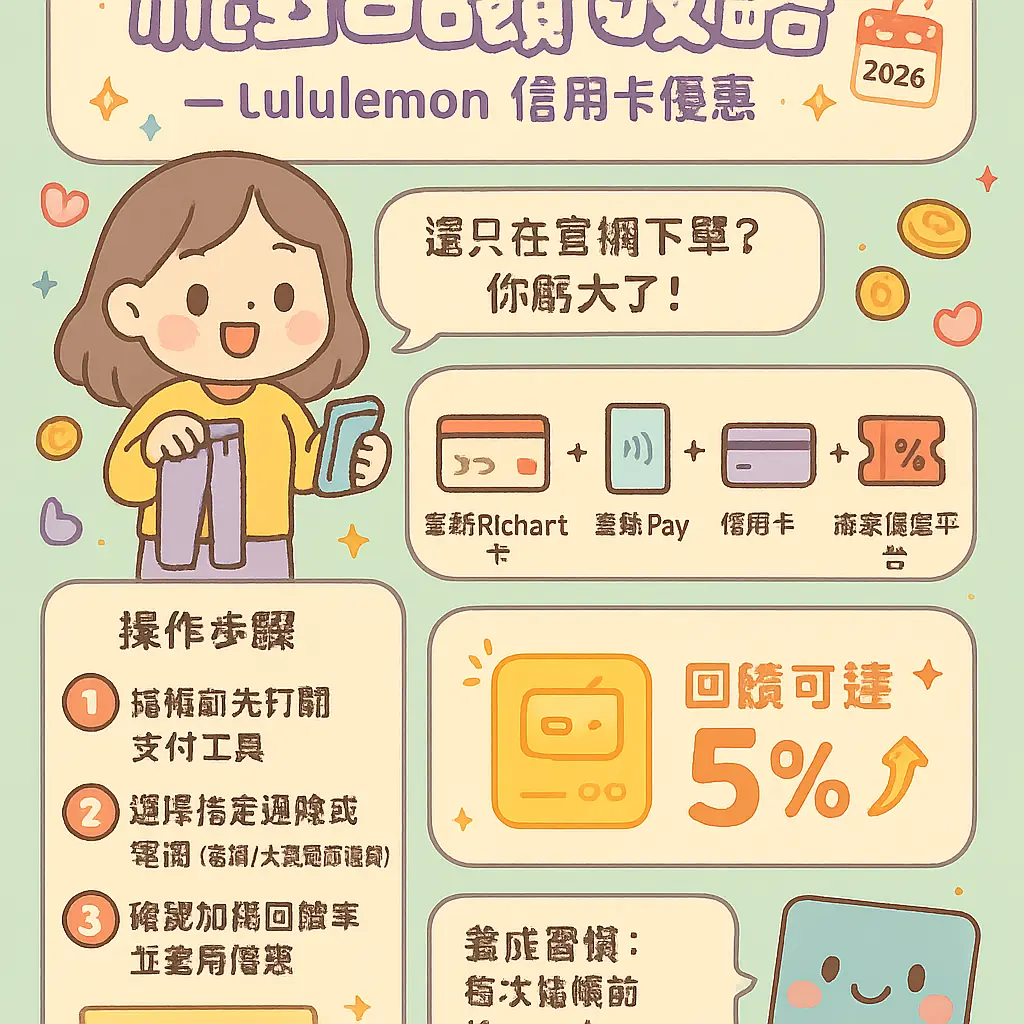 Lululemon 信用卡 優惠 - 現金回饋